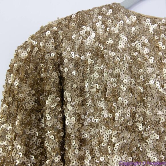 NEW Chico's gold Sequin long-sleeve Jacket blazer,‎ 0 (S/4) - Picture 14 of 16